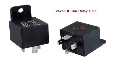 Relay 4 Pin 24V 40AMP Diode Protected with Bracket