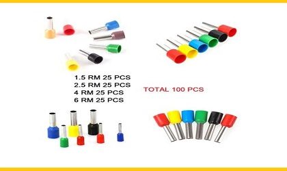 Insulated Cord Pin End Wire Connectors 4 Size and Multicolor 100 Pcs