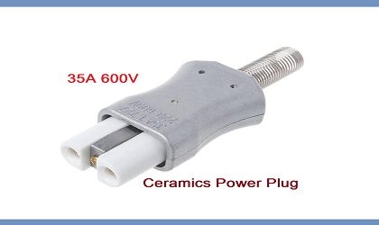 High Temperature Heating Plug 35A 600V Ceramics Power Plug