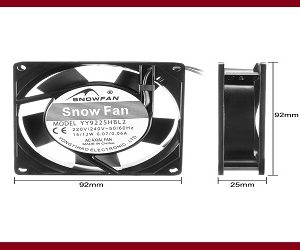 High-Speed 220VAC Exhaust Fan 92x92x25mm For Ventilation