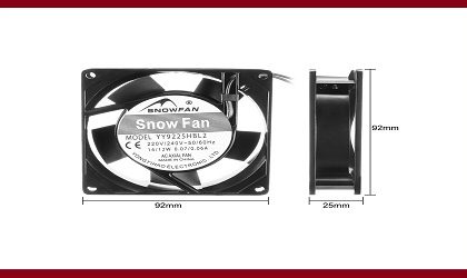 High-Speed 220VAC Exhaust Fan 92x92x25mm For Ventilation