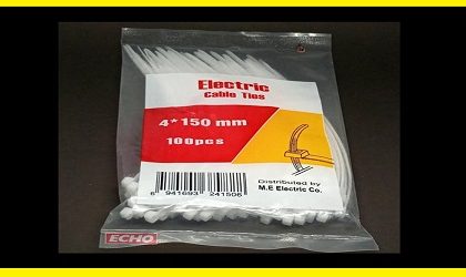 Cable Ties 6 inch Nylon White Color 100 Pcs Packet