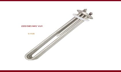 Stainless Steel 9 KW Round Flanged Dishwasher Heater